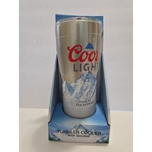 Coors Light Stainless Steel Tumbler Cooler w/ Speaker Grey NIB